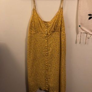 Volcom yellow flower pattern mini dress